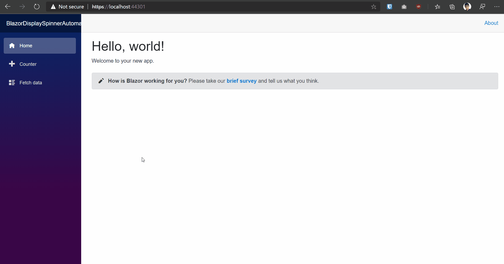 Display spinner on each API call automatically in Blazor